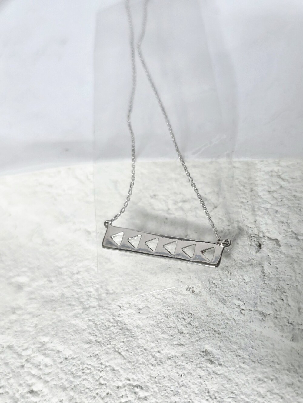 Silver Geo Pendant Necklace